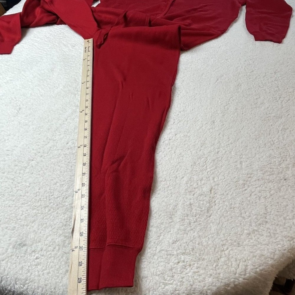Vintage Eddie Bauer Women's Cotton One Piece Base layer Pajamas Medium Tall Red - Picture 6 of 9